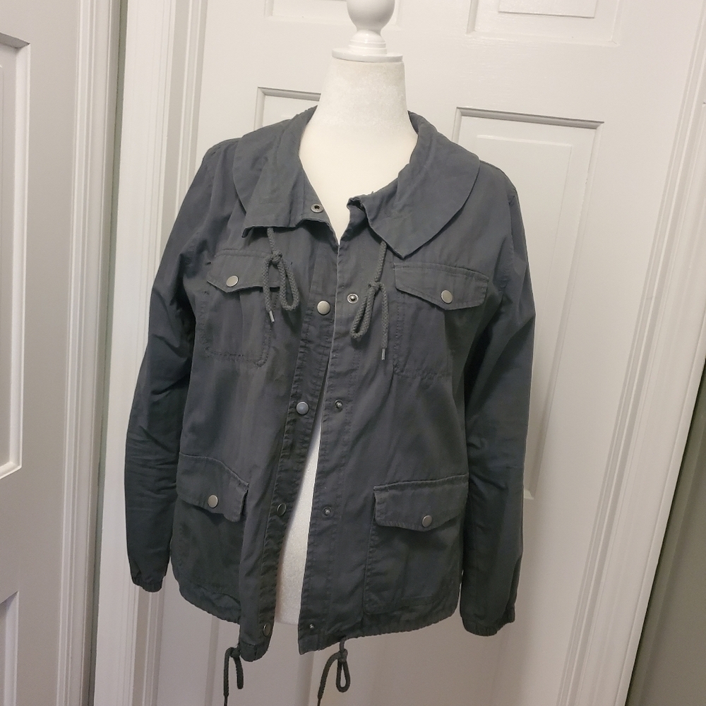 Old Navy Snap Close Spring/Fall Gray Jacket Size XL, Casual